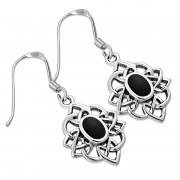 Black Onyx Celtic Knot Earrings - e397h